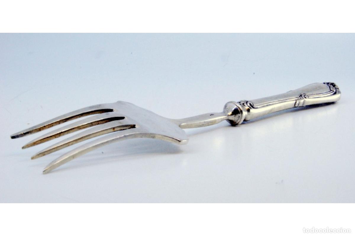 Antig&uuml;edades: Tenedor de plata para servir pescado - Foto 6