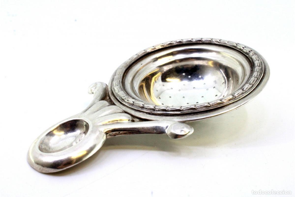 Antig&uuml;edades: Colador de t&eacute;, en plata - Foto 3