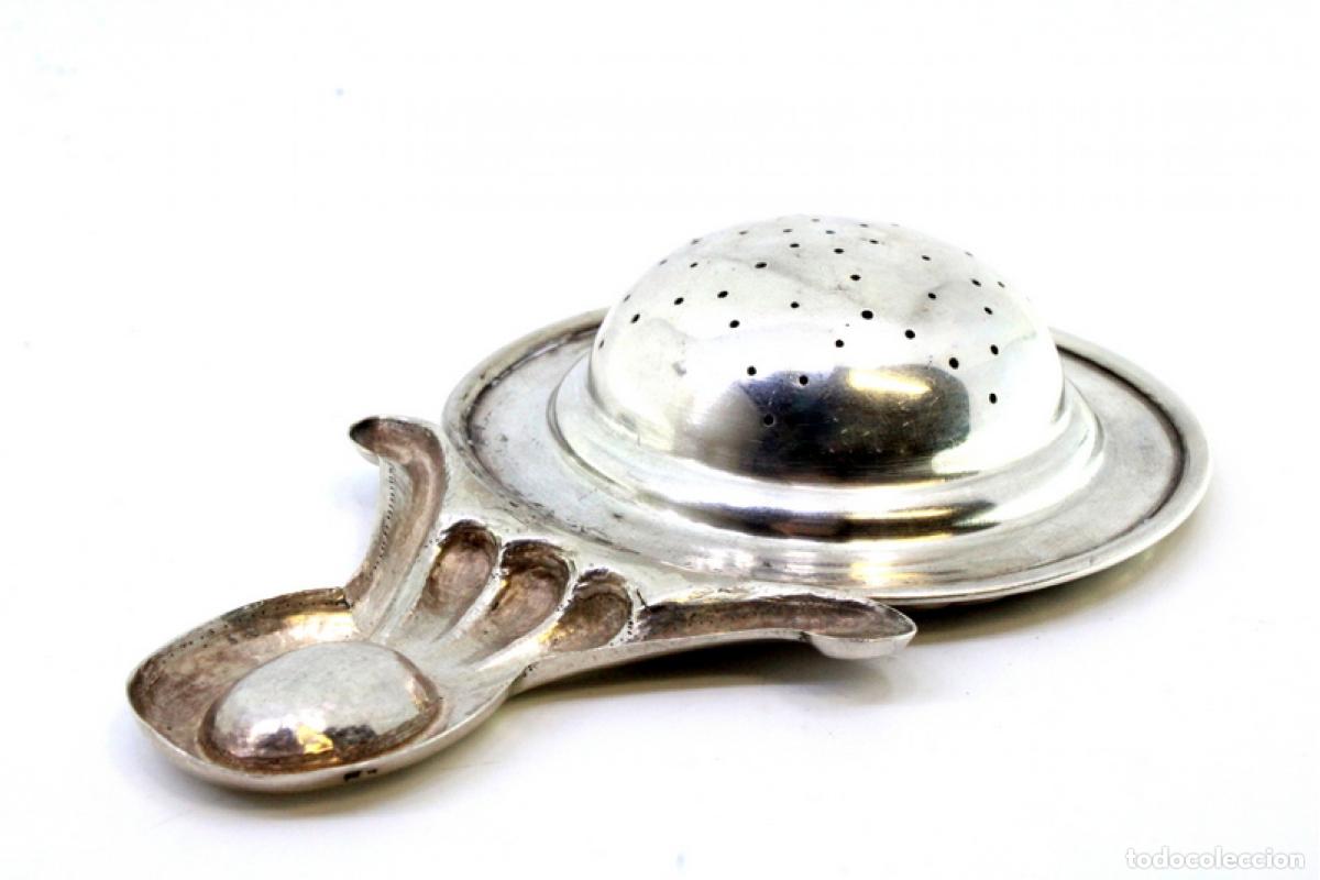 Antig&uuml;edades: Colador de t&eacute;, en plata - Foto 4