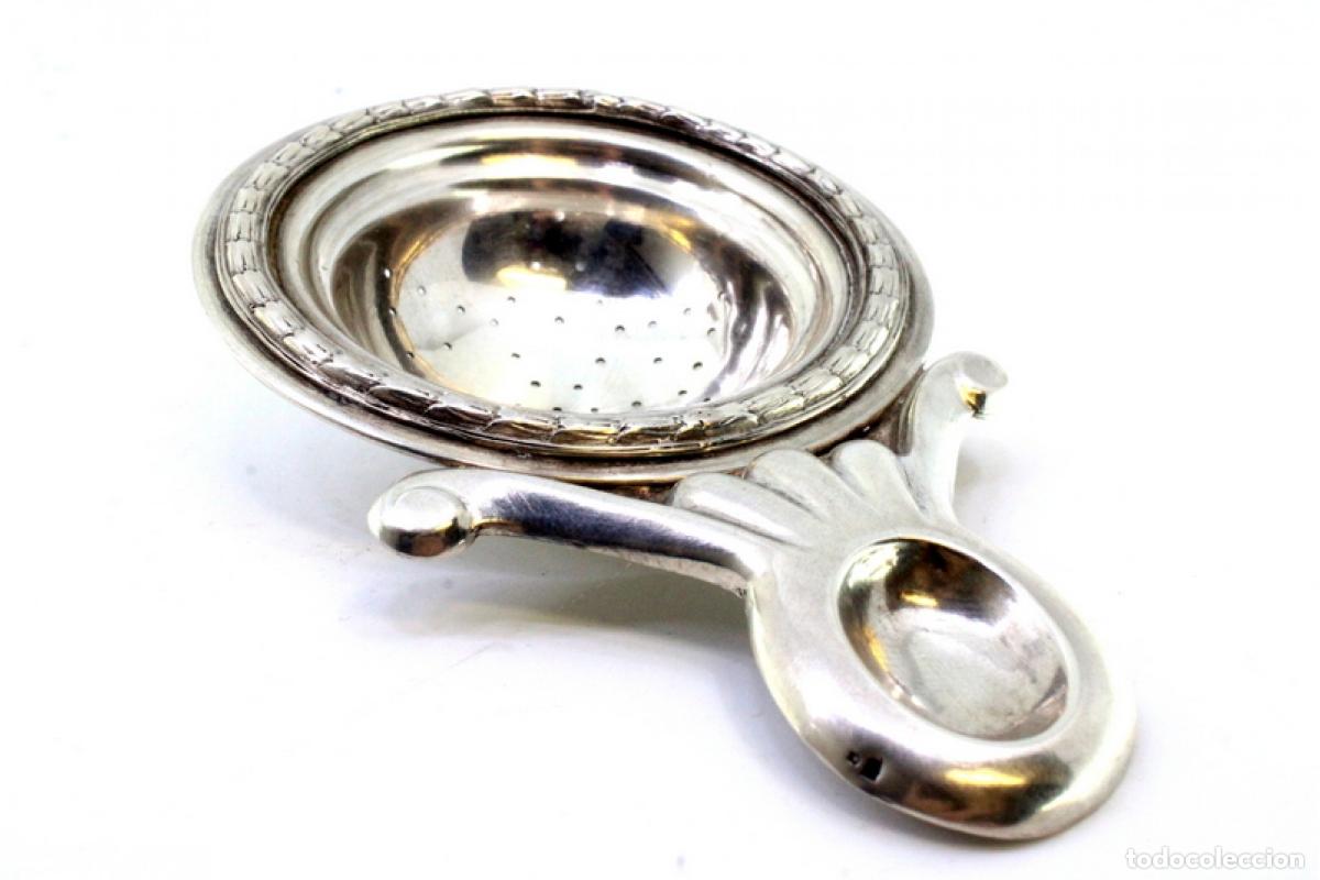 Antig&uuml;edades: Colador de t&eacute;, en plata - Foto 5