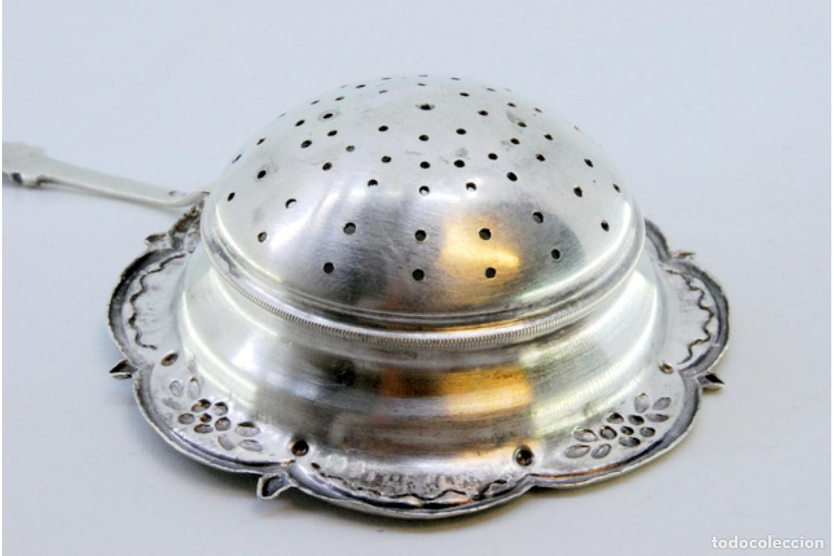 Antig&uuml;edades: Colador de t&eacute;, en plata - Foto 5
