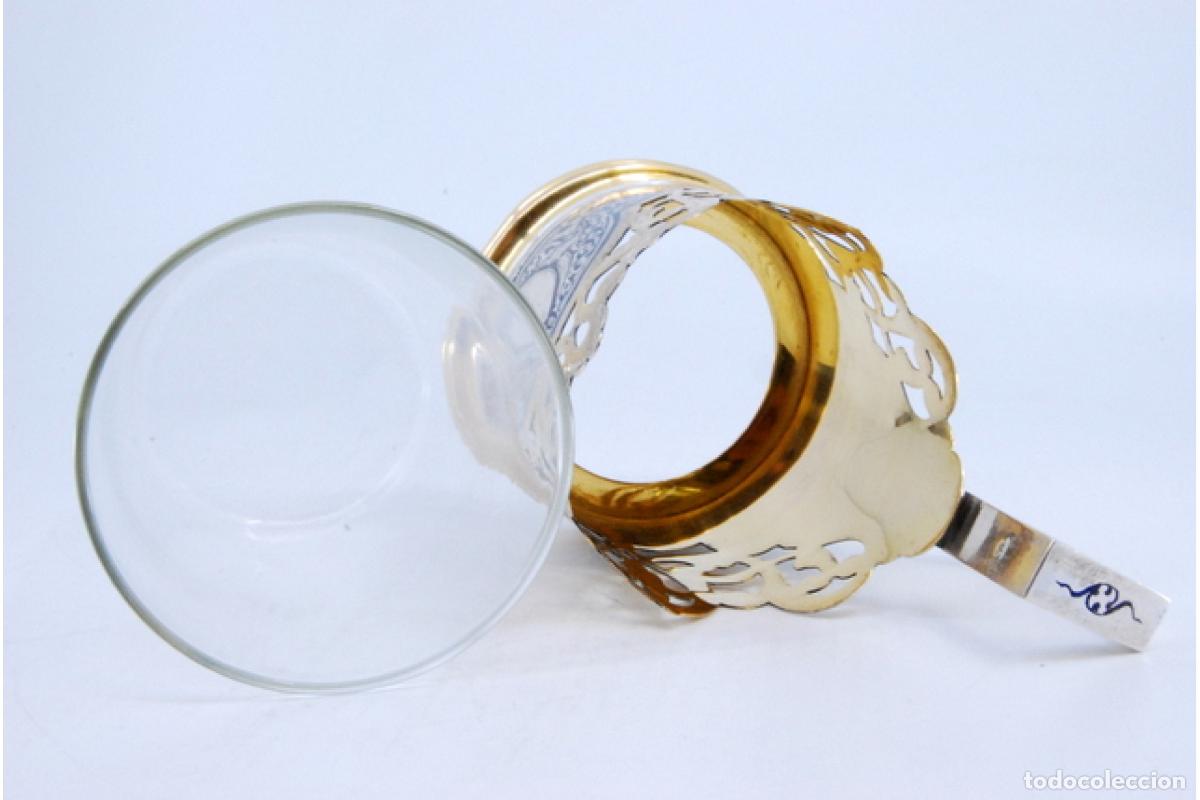 Antig&uuml;edades: Portavasos de plata chapada en oro - Foto 5