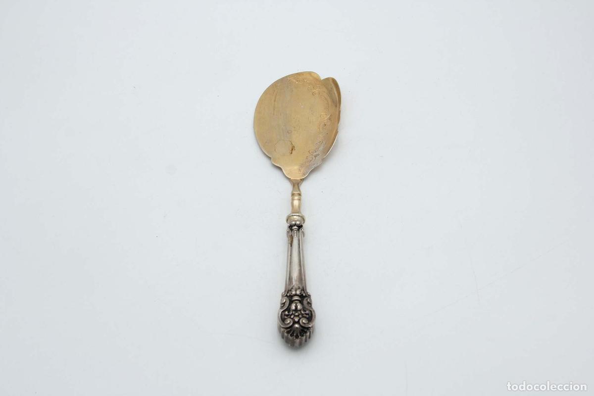 Antig&uuml;edades: Esp&aacute;tula de plata para servir postres. - Foto 3