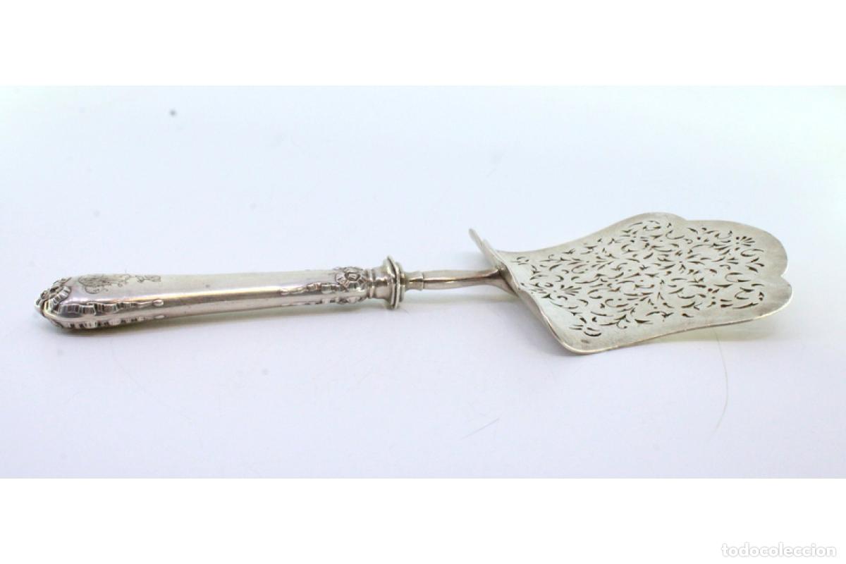 Antig&uuml;edades: Esp&aacute;tula de plata para servir esp&aacute;rragos - Foto 9