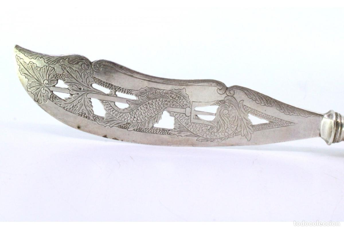 Antig&uuml;edades: Cuchillo de plata, para pescar - Foto 4