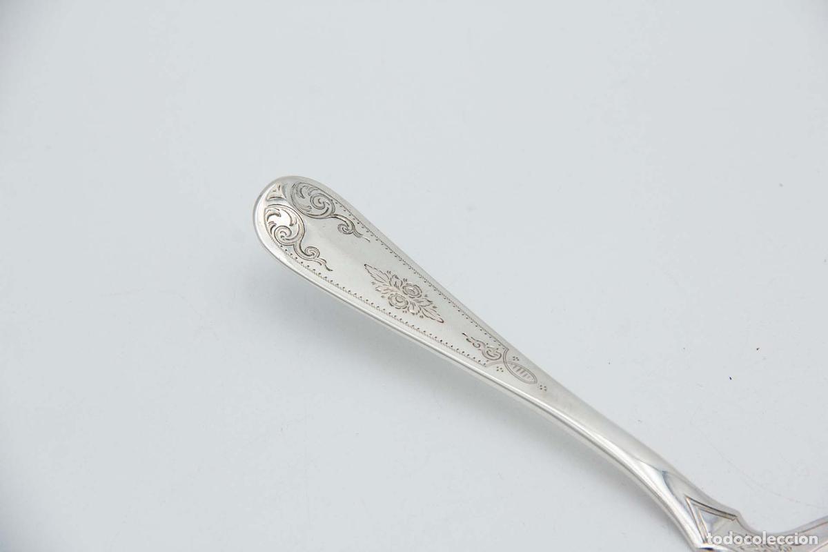 Antig&uuml;edades: Esp&aacute;tula de plata para postres. - Foto 3