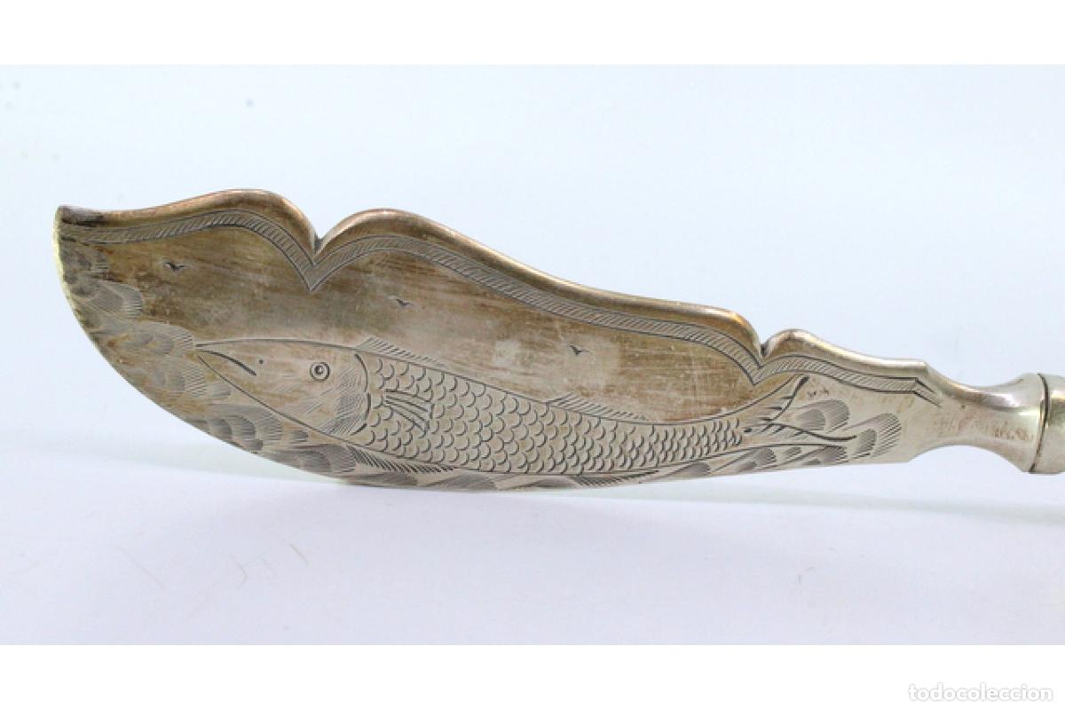 Antig&uuml;edades: Cuchillo de plata, para pescar - Foto 2