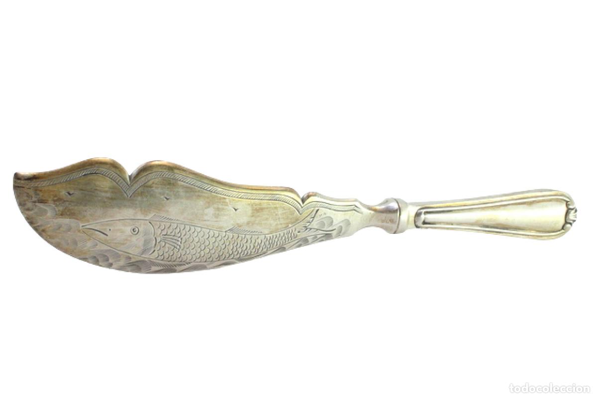 Antig&uuml;edades: Cuchillo de plata, para pescar - Foto 1