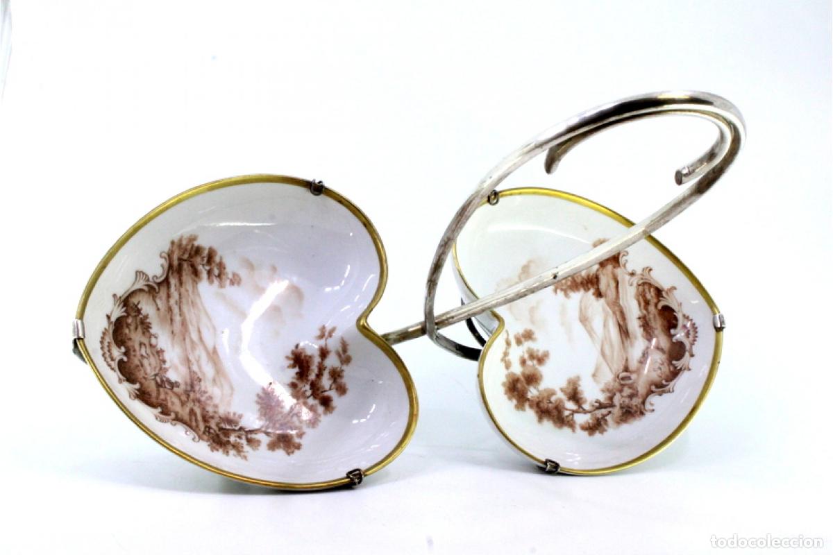 Antig&uuml;edades: Especiero de porcelana y plata - Foto 4