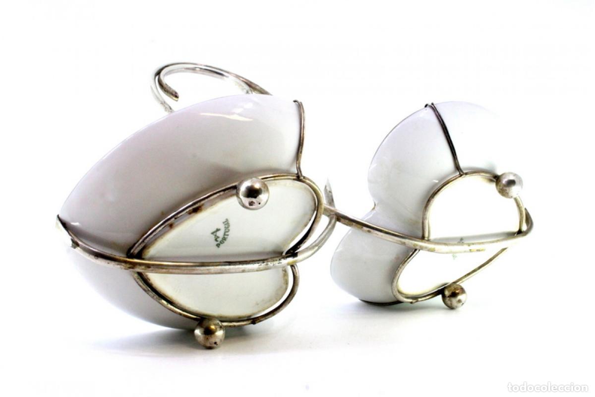 Antig&uuml;edades: Especiero de porcelana y plata - Foto 6