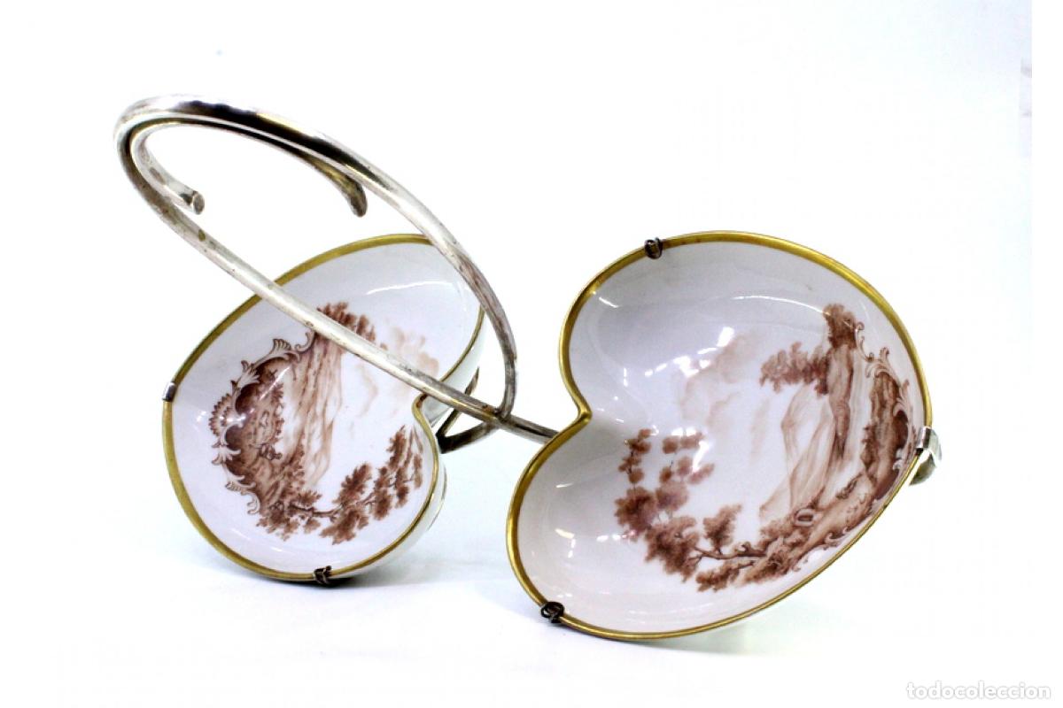 Antig&uuml;edades: Especiero de porcelana y plata - Foto 7