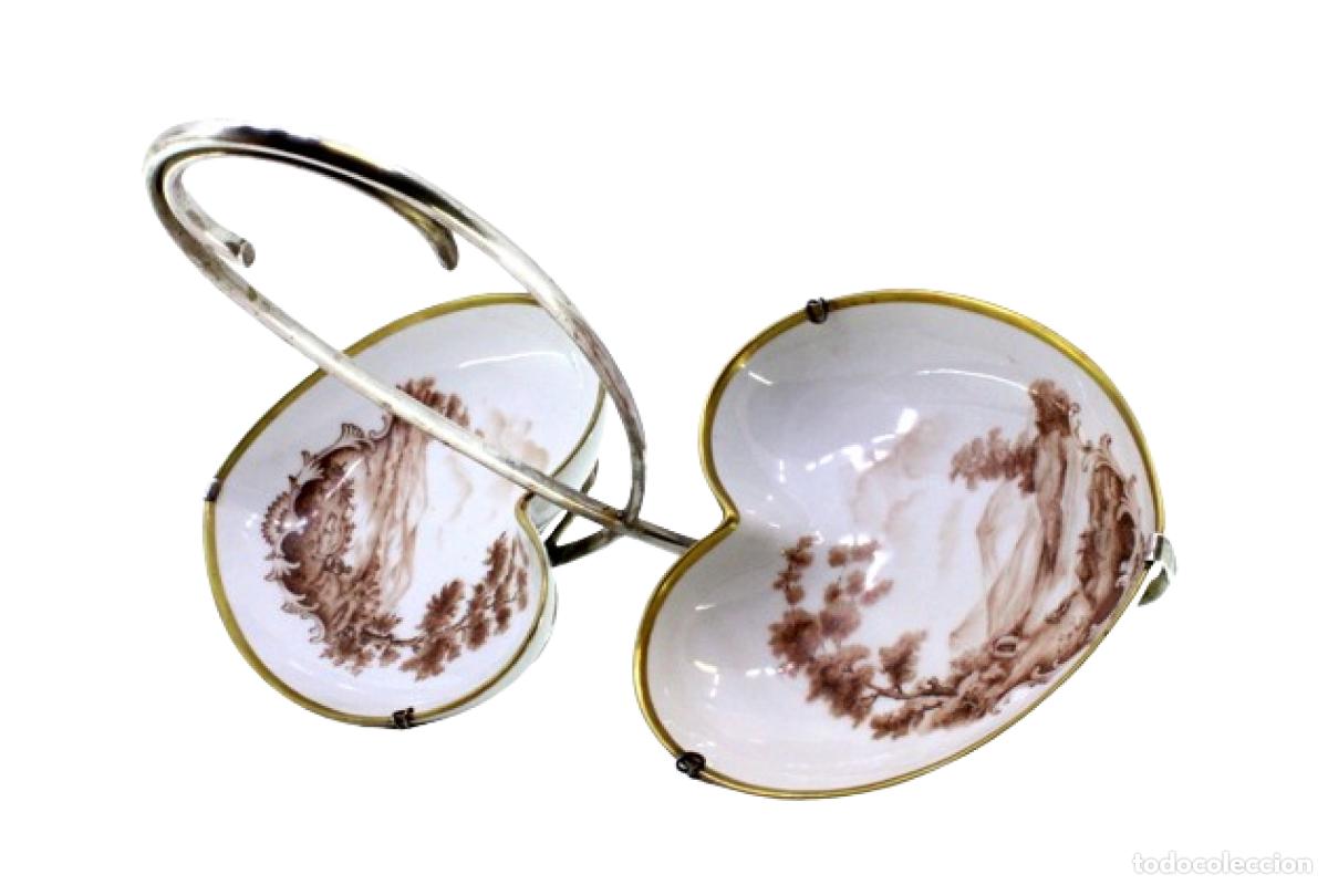 Antig&uuml;edades: Especiero de porcelana y plata - Foto 1