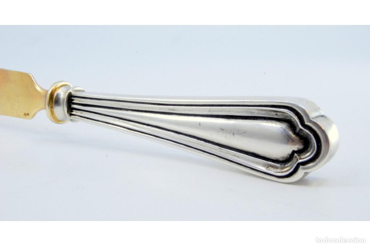 Antig&uuml;edades: Cuchillo de mantequilla de plata dorada - Foto 4