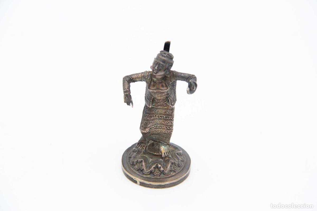 Antig&uuml;edades: Tarjeta de mesa, en plata, Bailarina - Foto 2