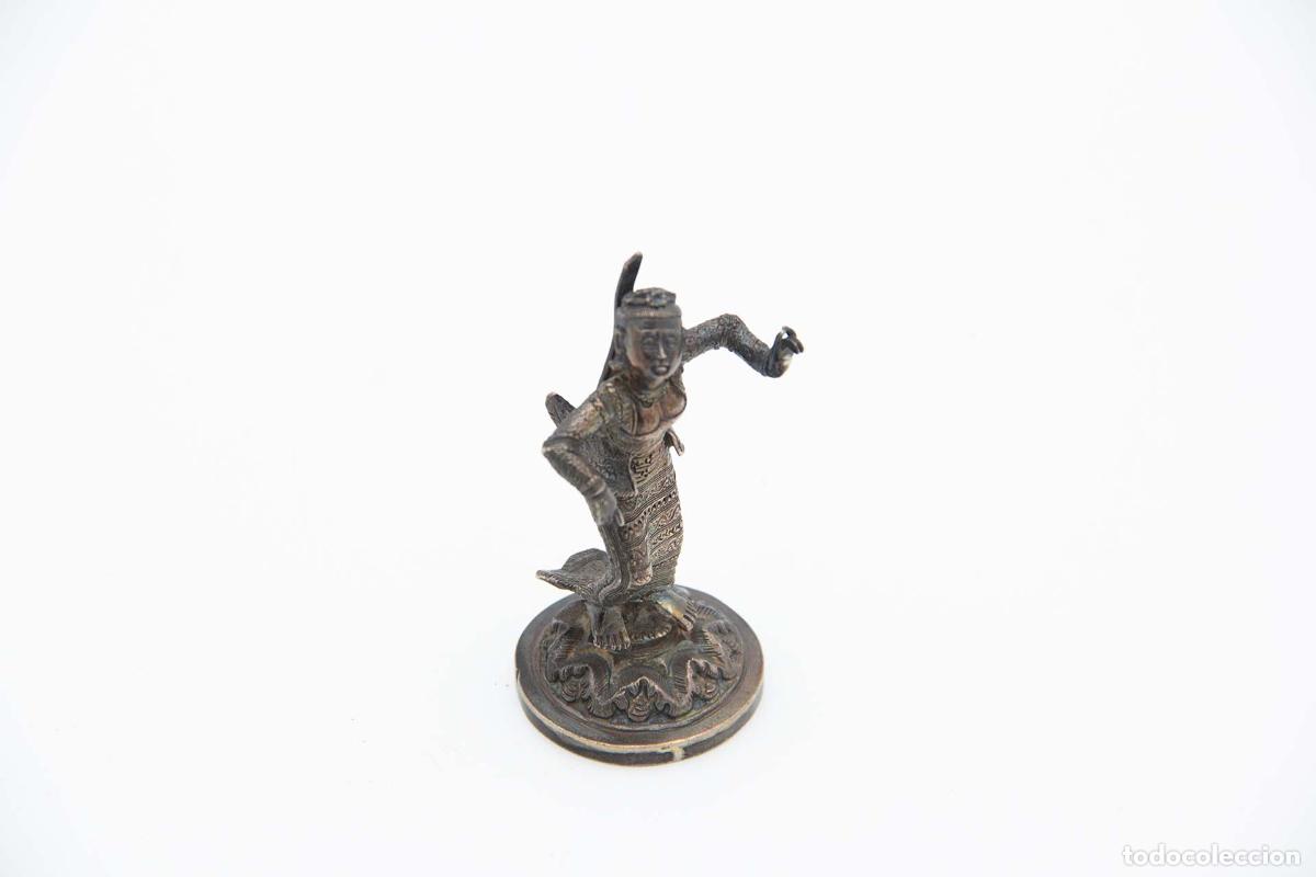 Antig&uuml;edades: Tarjeta de mesa, en plata, Bailarina - Foto 3