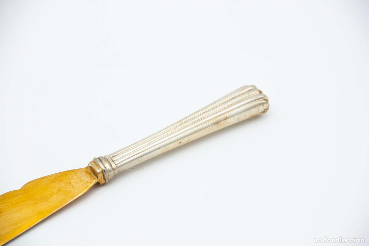 Antig&uuml;edades: Cuchillo de plata dorada para pescado - Foto 3