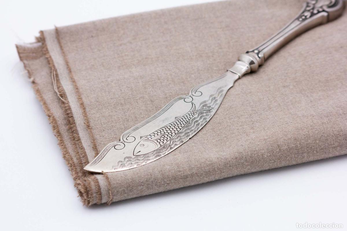 Antig&uuml;edades: Cuchillo de plata, para pescar - Foto 4