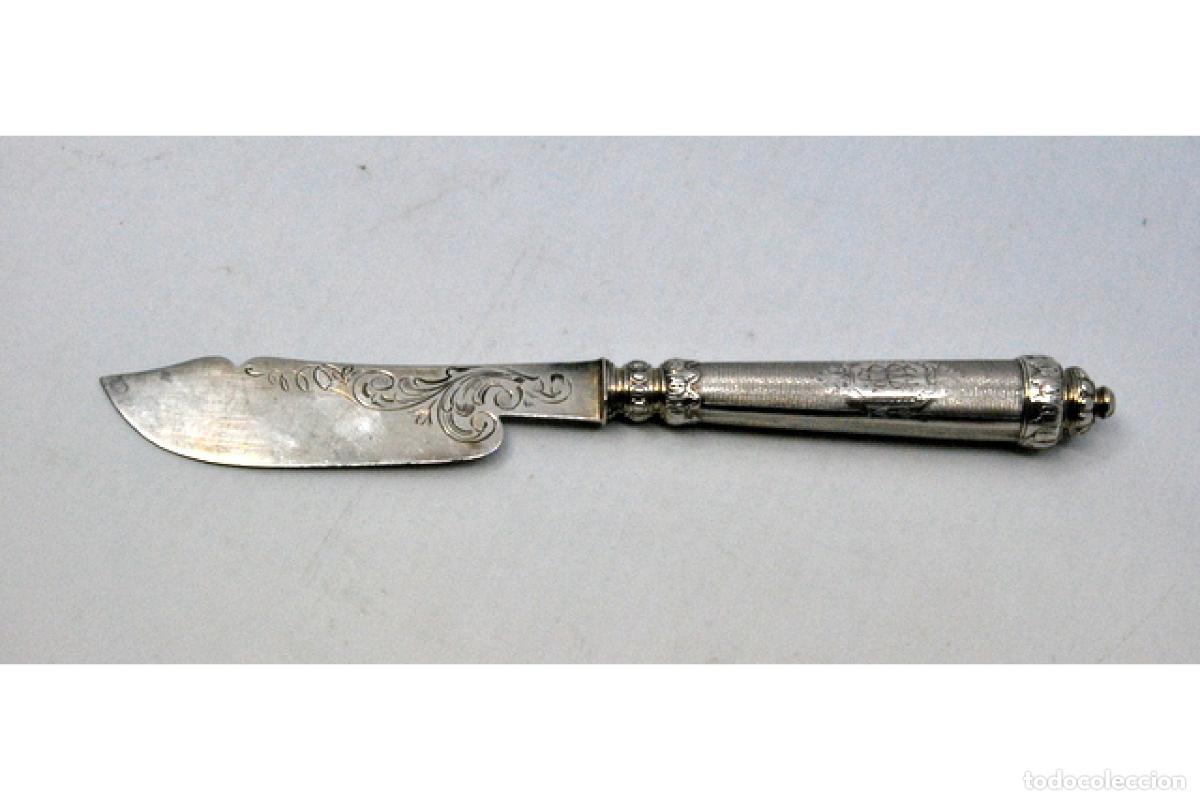 Antig&uuml;edades: Cuchillo de mantequilla de plata - Foto 2