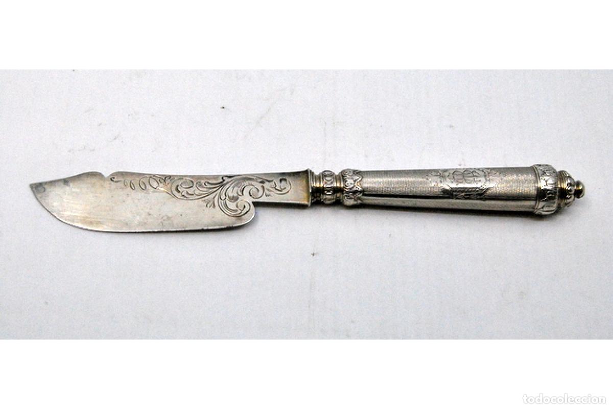 Antig&uuml;edades: Cuchillo de mantequilla de plata - Foto 4