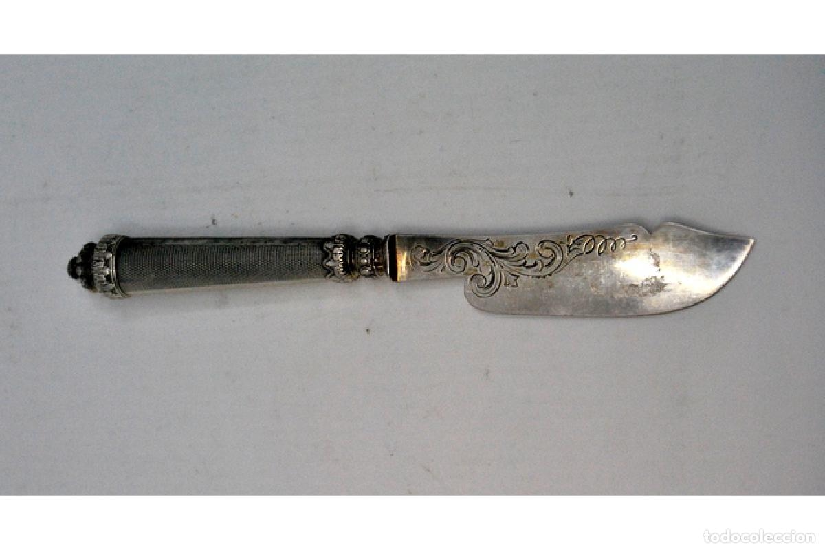 Antig&uuml;edades: Cuchillo de mantequilla de plata - Foto 5