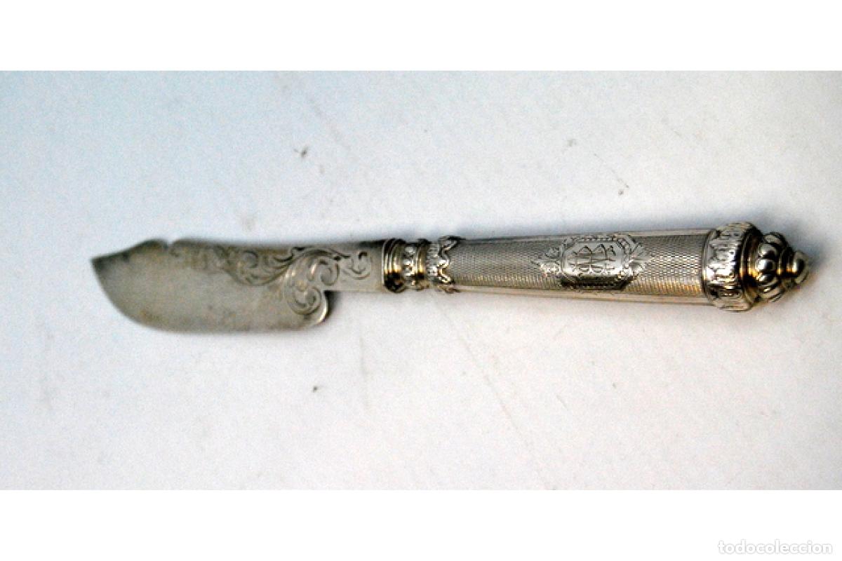Antig&uuml;edades: Cuchillo de mantequilla de plata - Foto 6