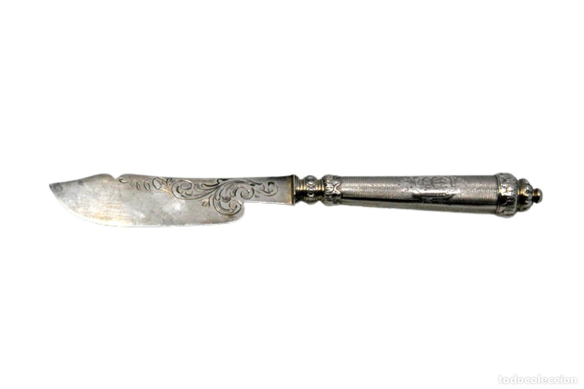Antig&uuml;edades: Cuchillo de mantequilla de plata - Foto 1