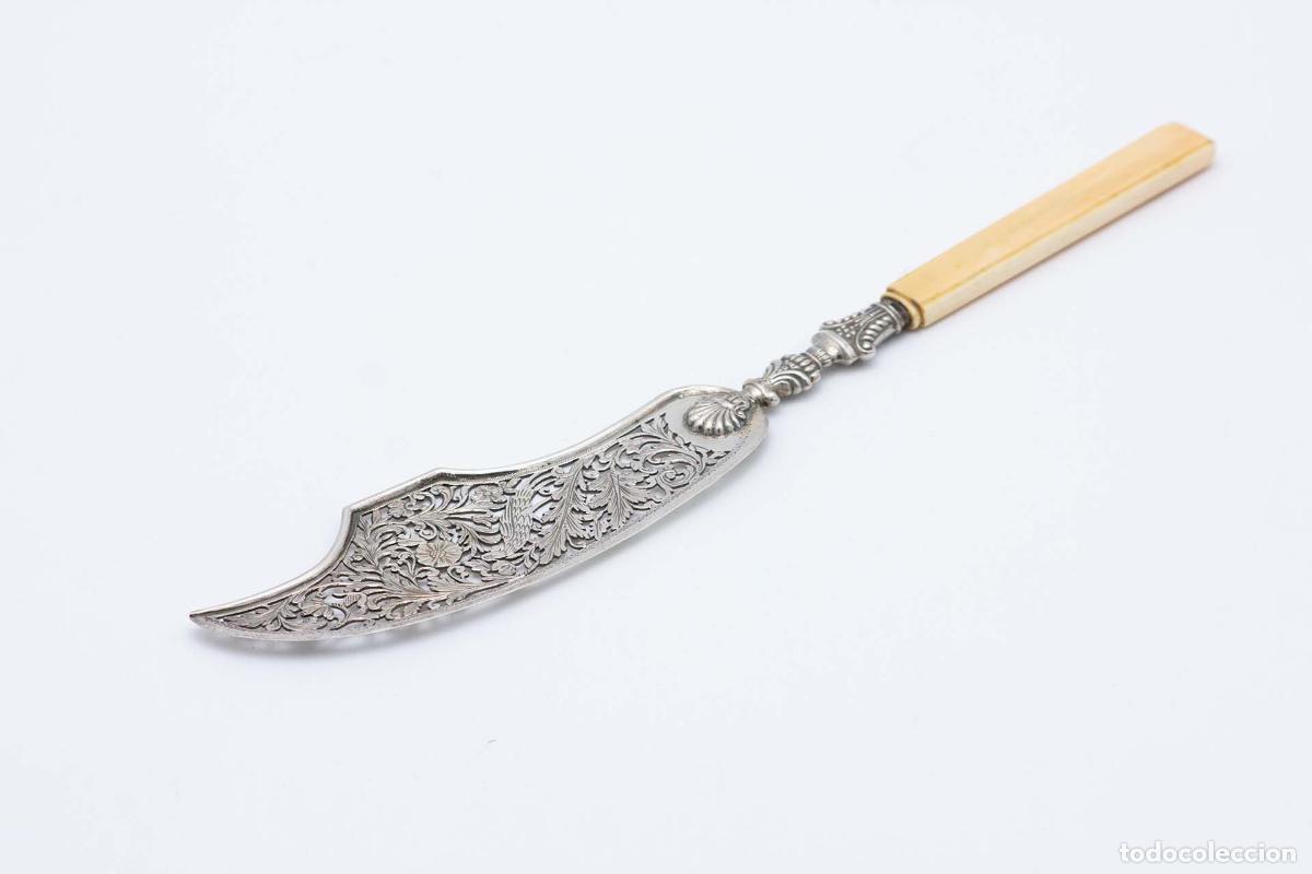Antig&uuml;edades: Cuchillo de plata, para pescar - Foto 1