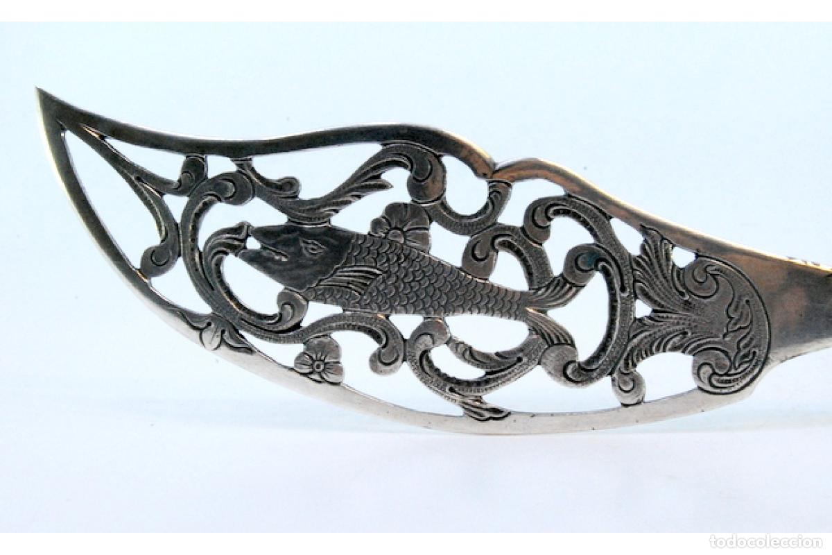 Antig&uuml;edades: Cuchillo de plata, para pescar - Foto 5
