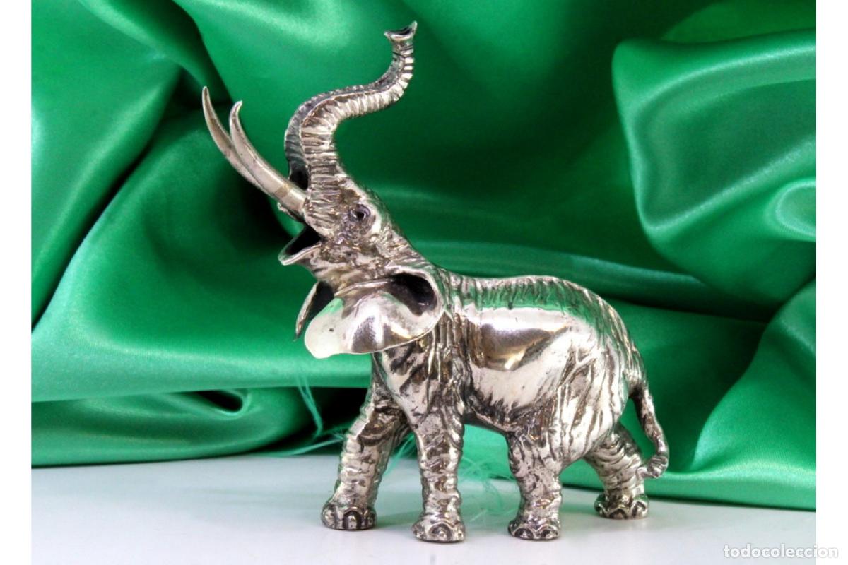 Antig&uuml;edades: Elefante africano en plata - Foto 1