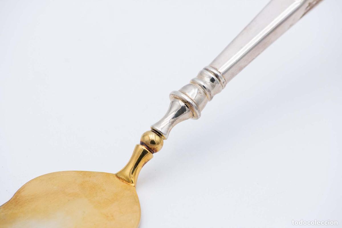 Antig&uuml;edades: Esp&aacute;tula de plata para servir postres. - Foto 2