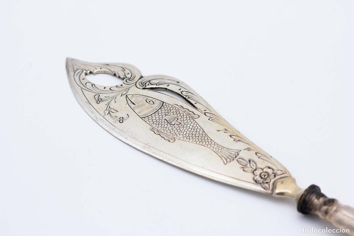 Antig&uuml;edades: Cuchillo de plata, para pescar - Foto 3