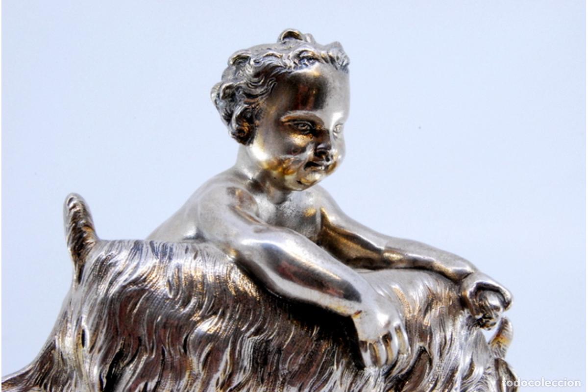 Antig&uuml;edades: Putti con animal, en plata - Foto 7