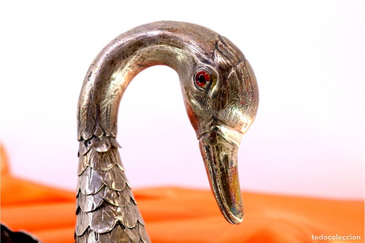 Antig&uuml;edades: Maceta de plata con forma de cisne. - Foto 2