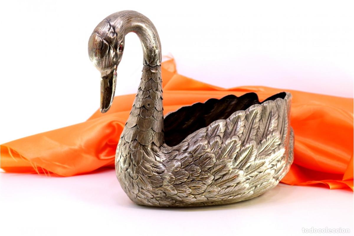 Antig&uuml;edades: Maceta de plata con forma de cisne. - Foto 4