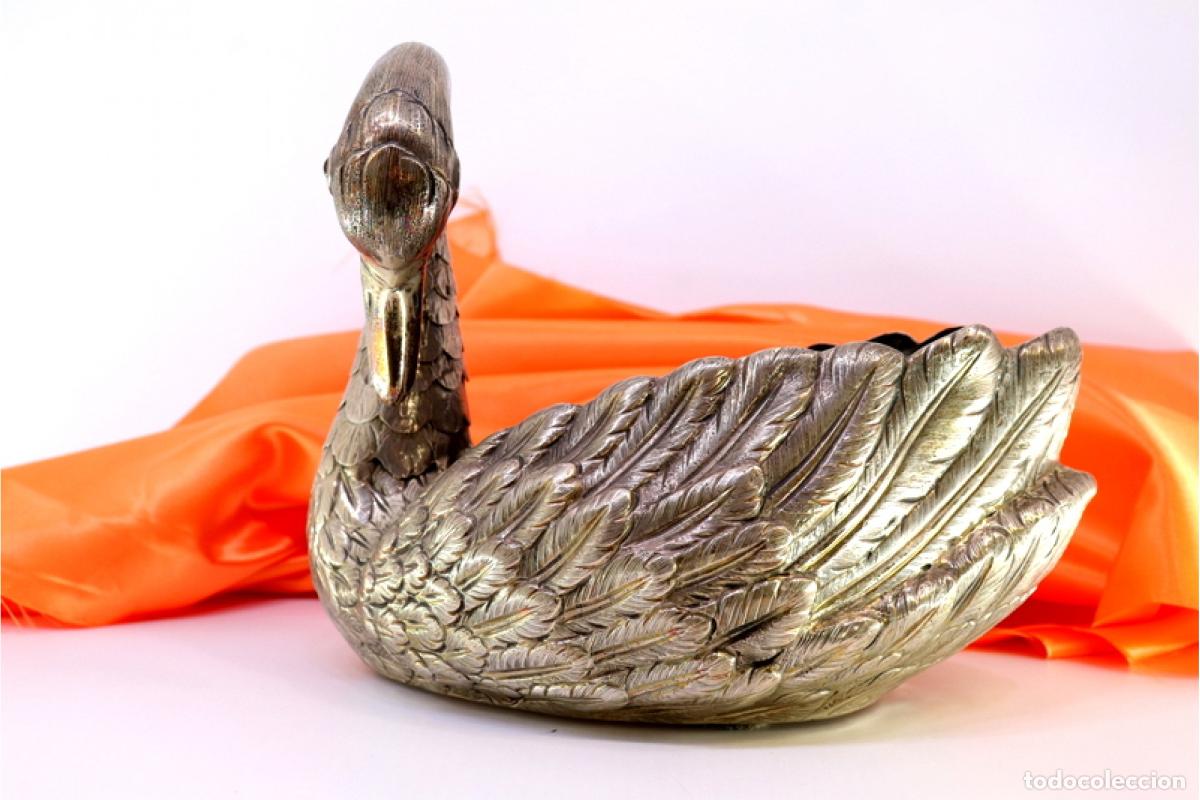 Antig&uuml;edades: Maceta de plata con forma de cisne. - Foto 5