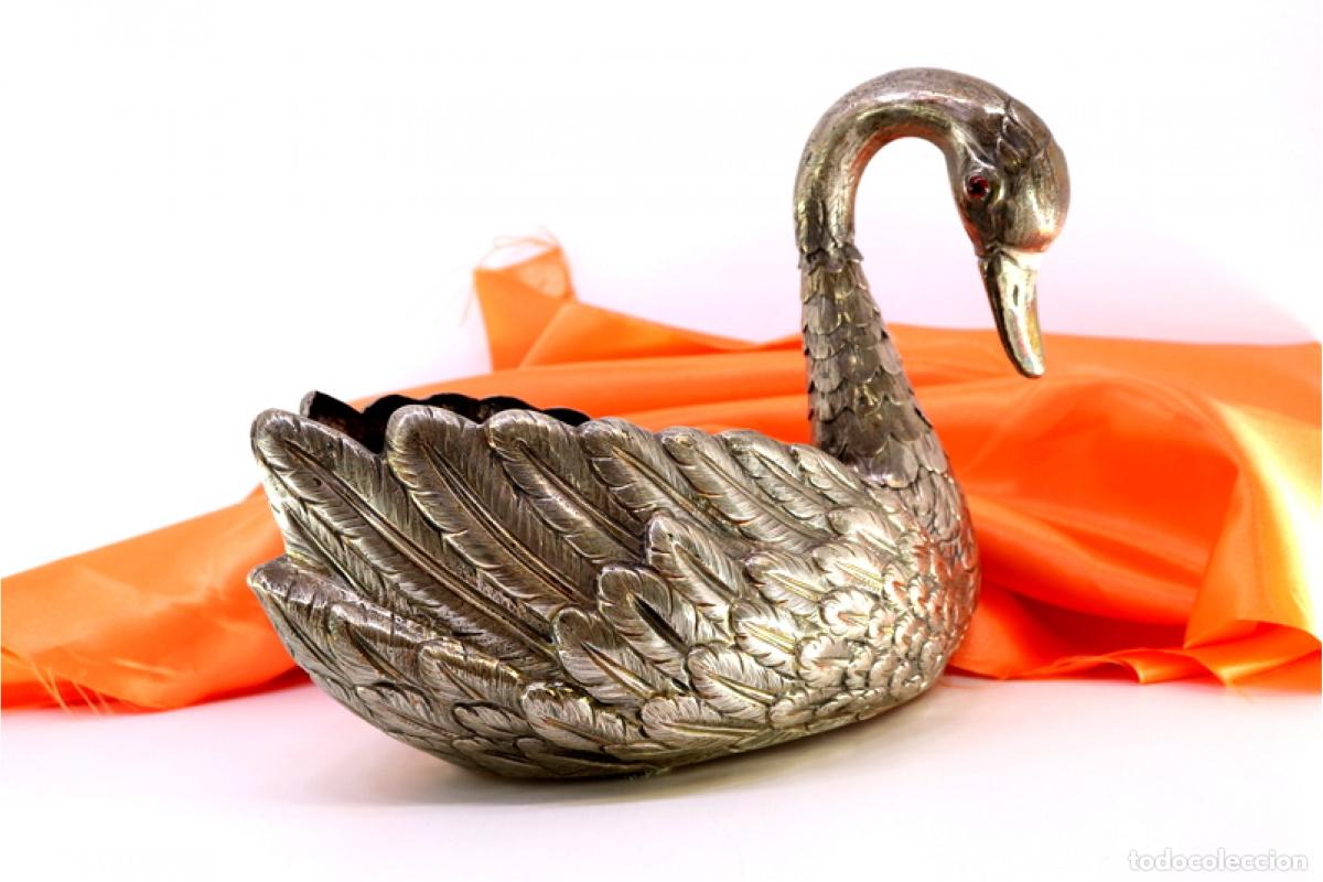 Antig&uuml;edades: Maceta de plata con forma de cisne. - Foto 7