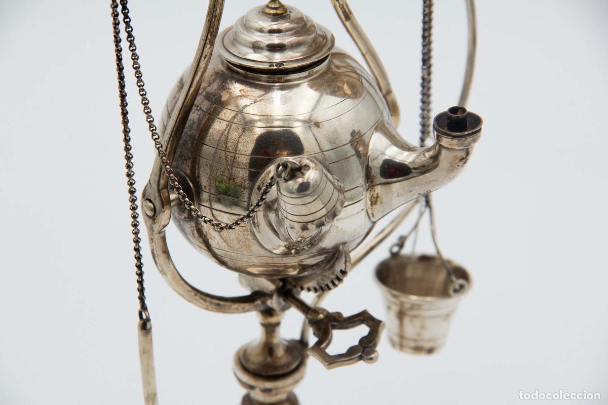 Antig&uuml;edades: L&aacute;mpara de plata - Foto 3