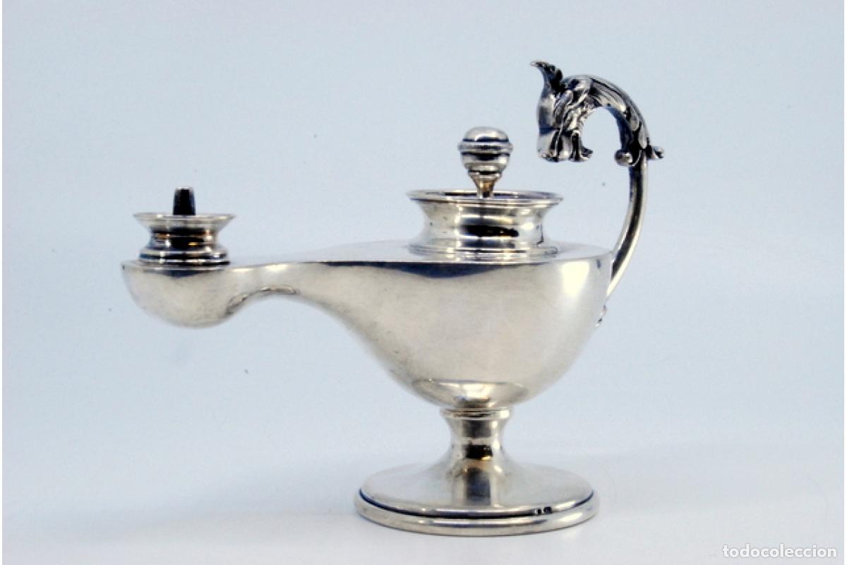 Antig&uuml;edades: L&aacute;mpara de plata - Foto 7