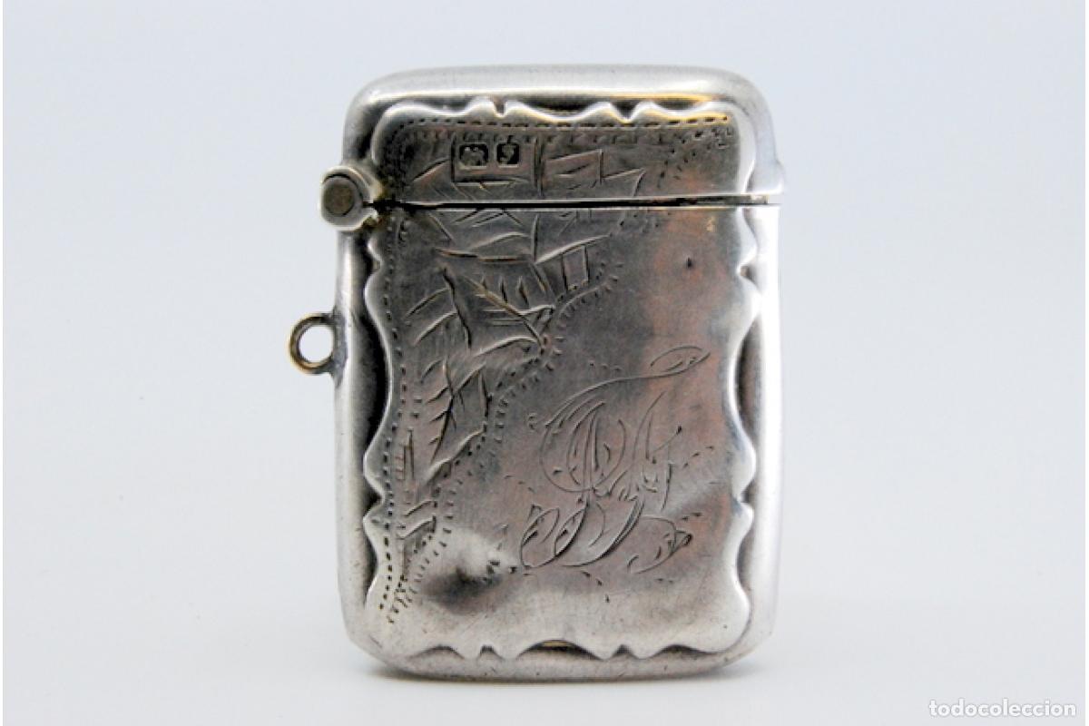 Antig&uuml;edades: Caja de cerillas de plata - Foto 2
