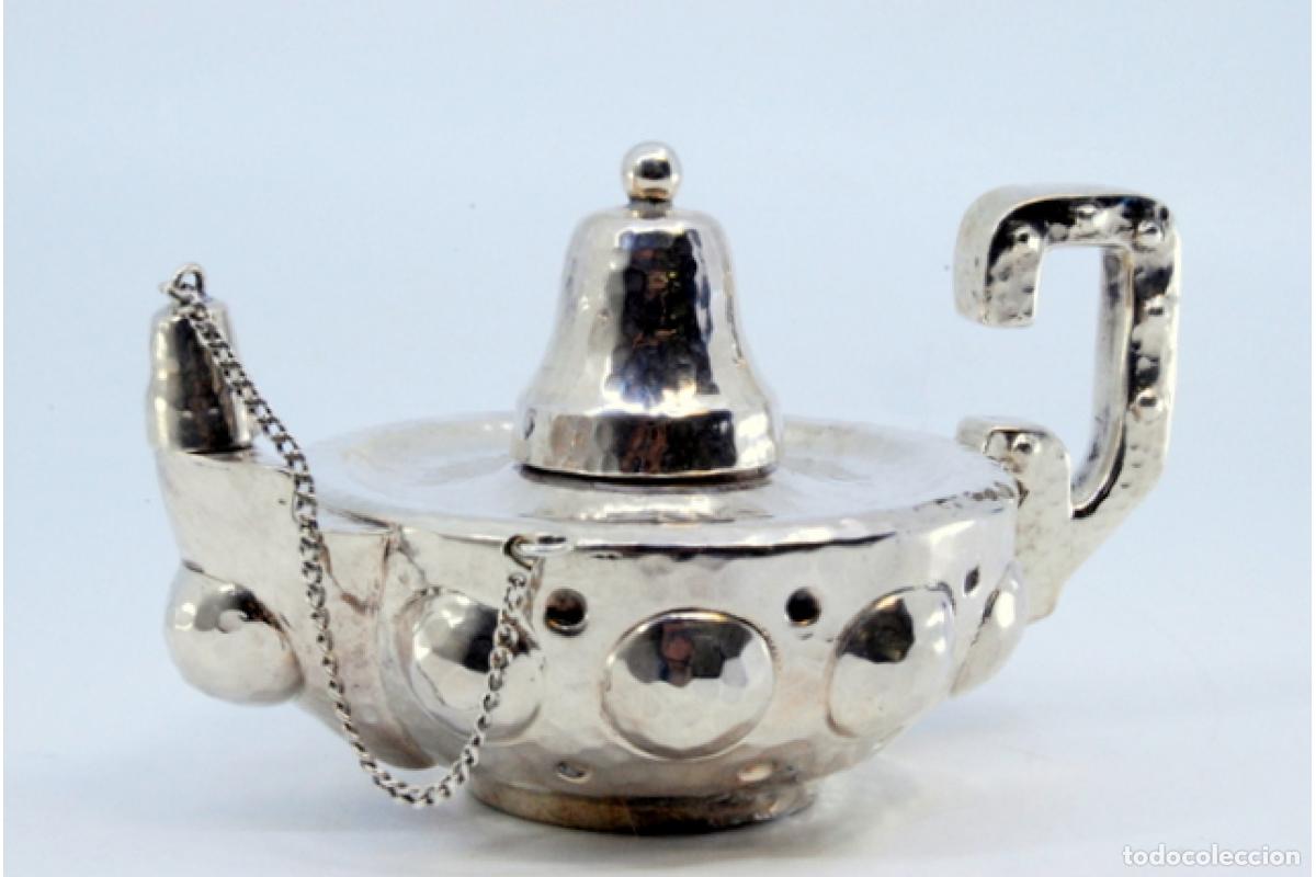 Antig&uuml;edades: L&aacute;mpara de plata - Foto 8