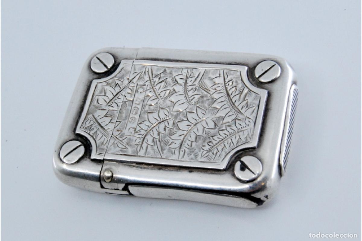Antig&uuml;edades: Caja de cerillas de plata - Foto 3