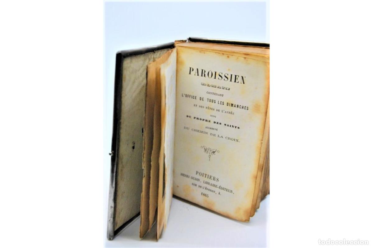 Antig&uuml;edades: Libro Paroissien Roman en plata. - Foto 4