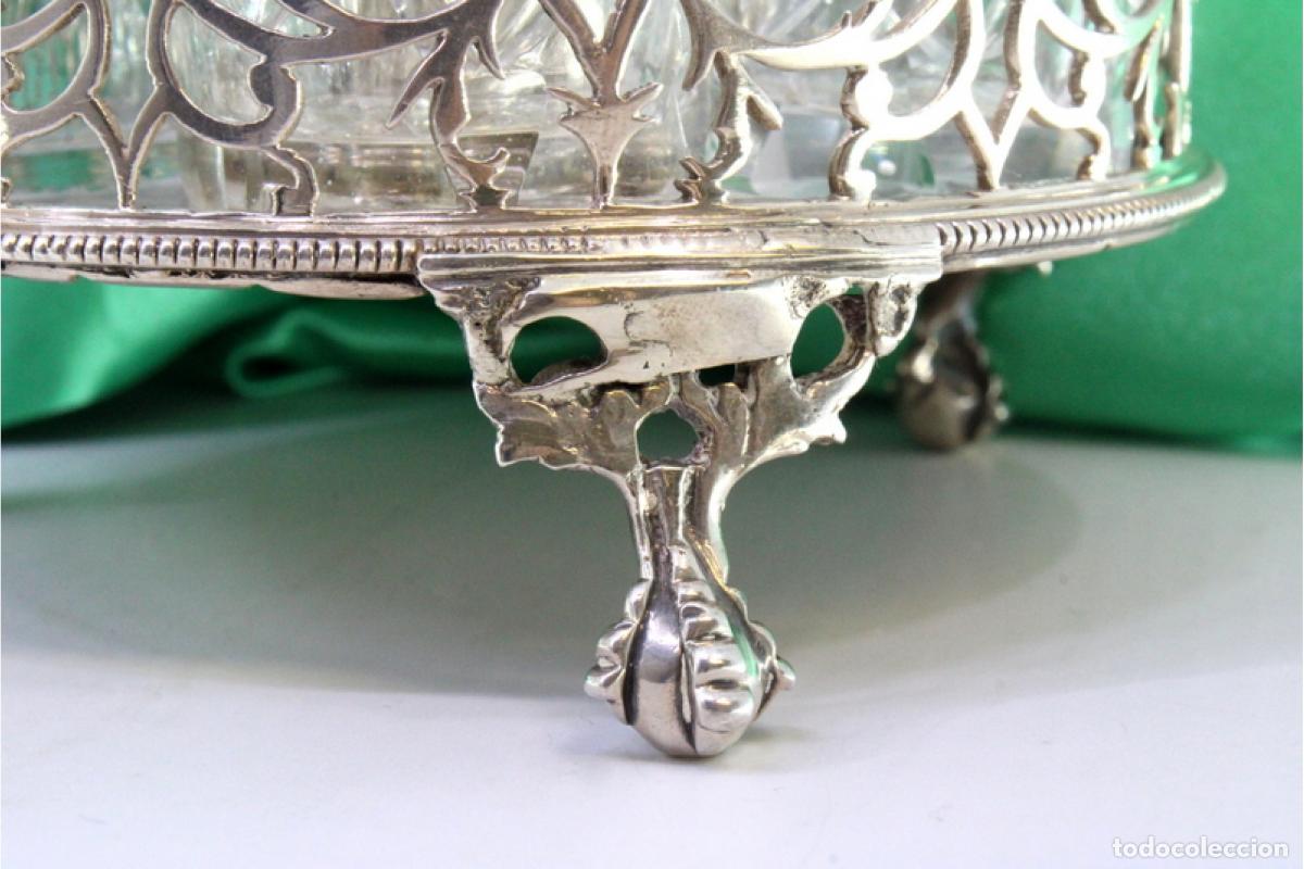 Antig&uuml;edades: Juego de vinagreras de plata - Foto 3