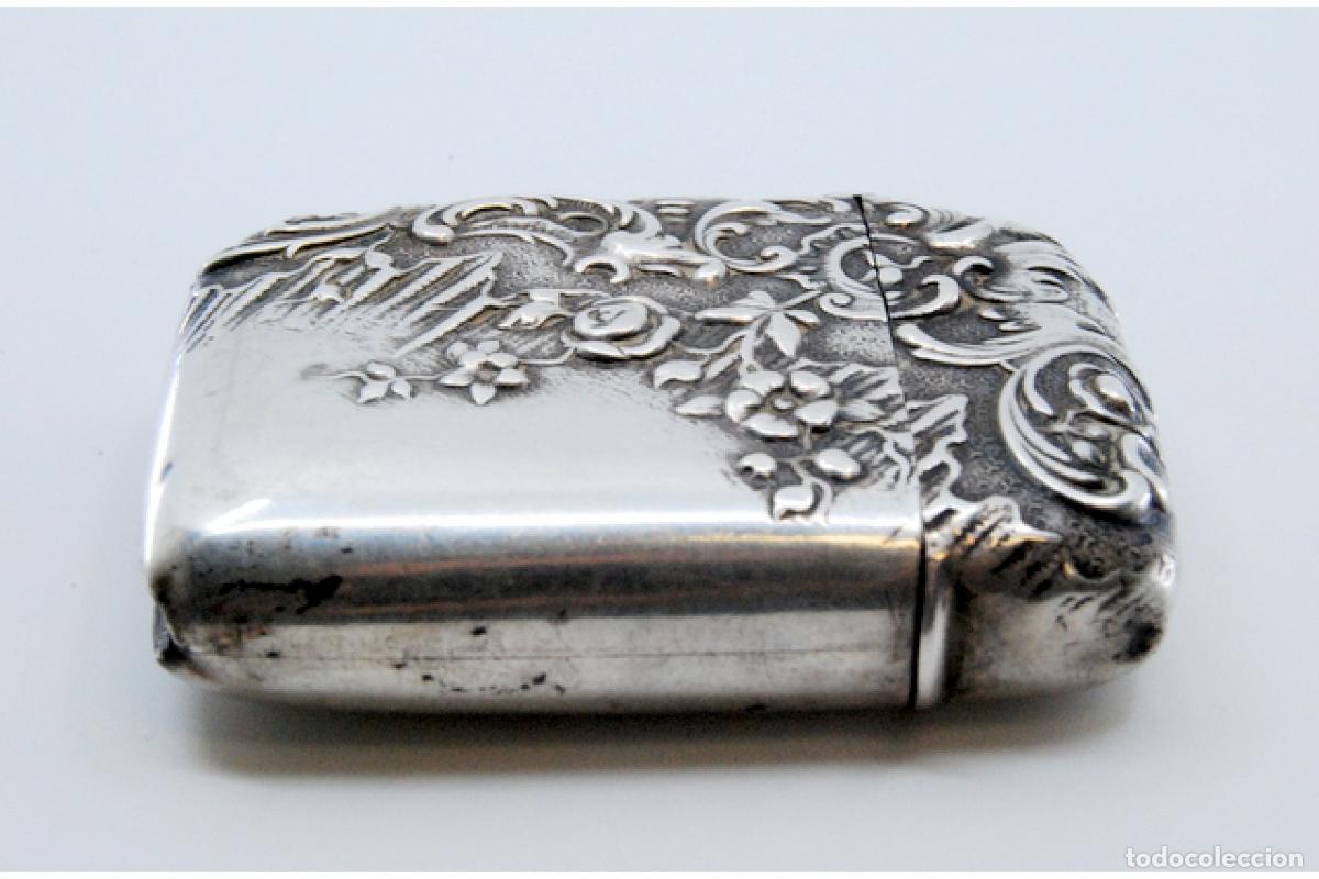 Antig&uuml;edades: Caja de cerillas de plata - Foto 2