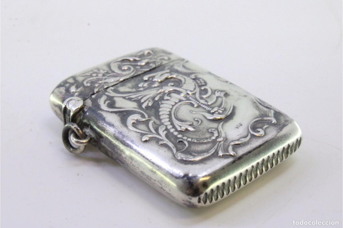 Antig&uuml;edades: Caja de cerillas de plata - Foto 2