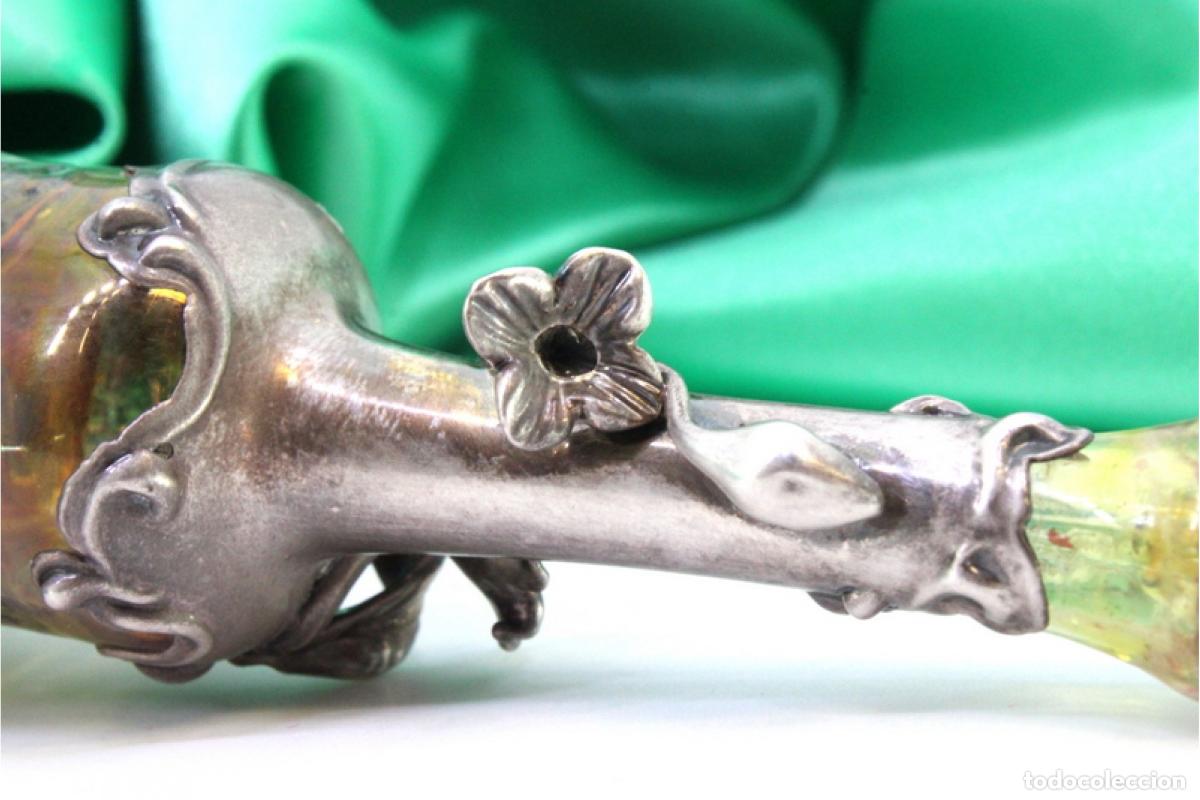 Antig&uuml;edades: Frasco de perfume, hecho de vidrio y plata. - Foto 6