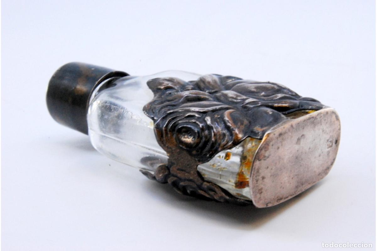 Antig&uuml;edades: Frasco de perfume, hecho de vidrio y plata. - Foto 3