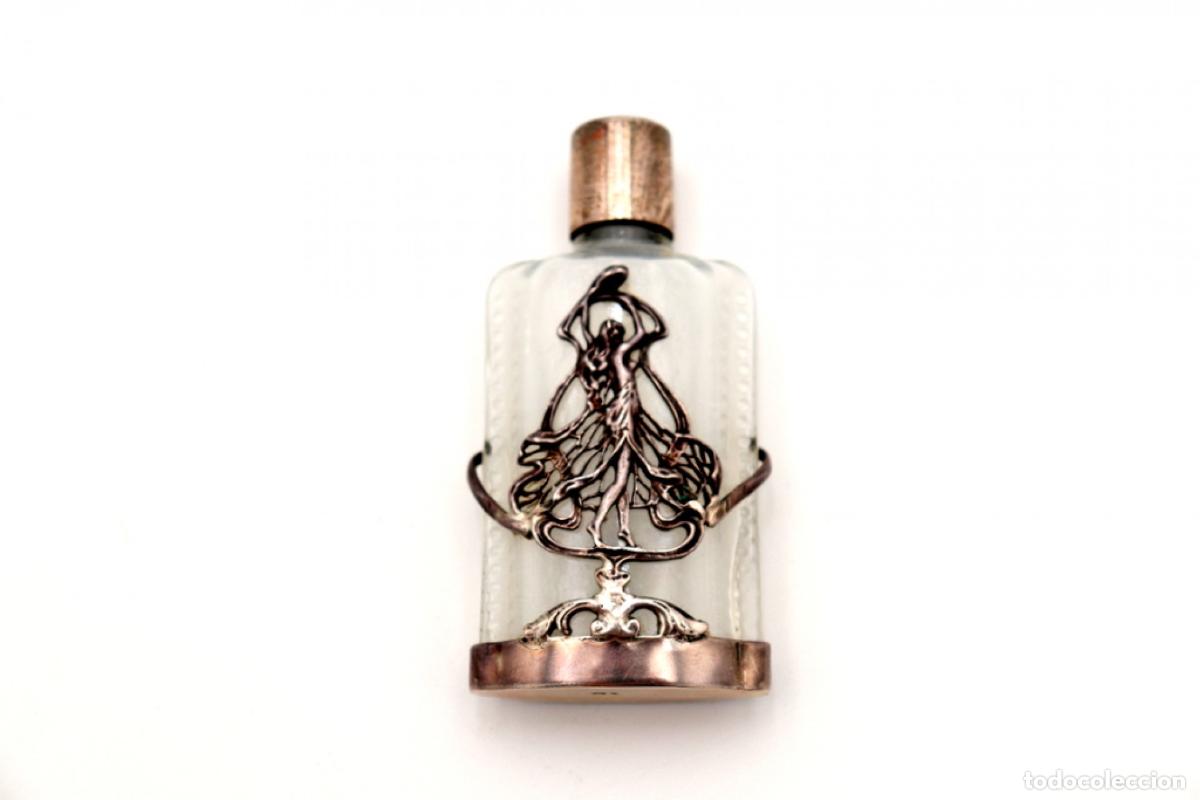 Antig&uuml;edades: Frasco de perfume, hecho de vidrio y plata. - Foto 4
