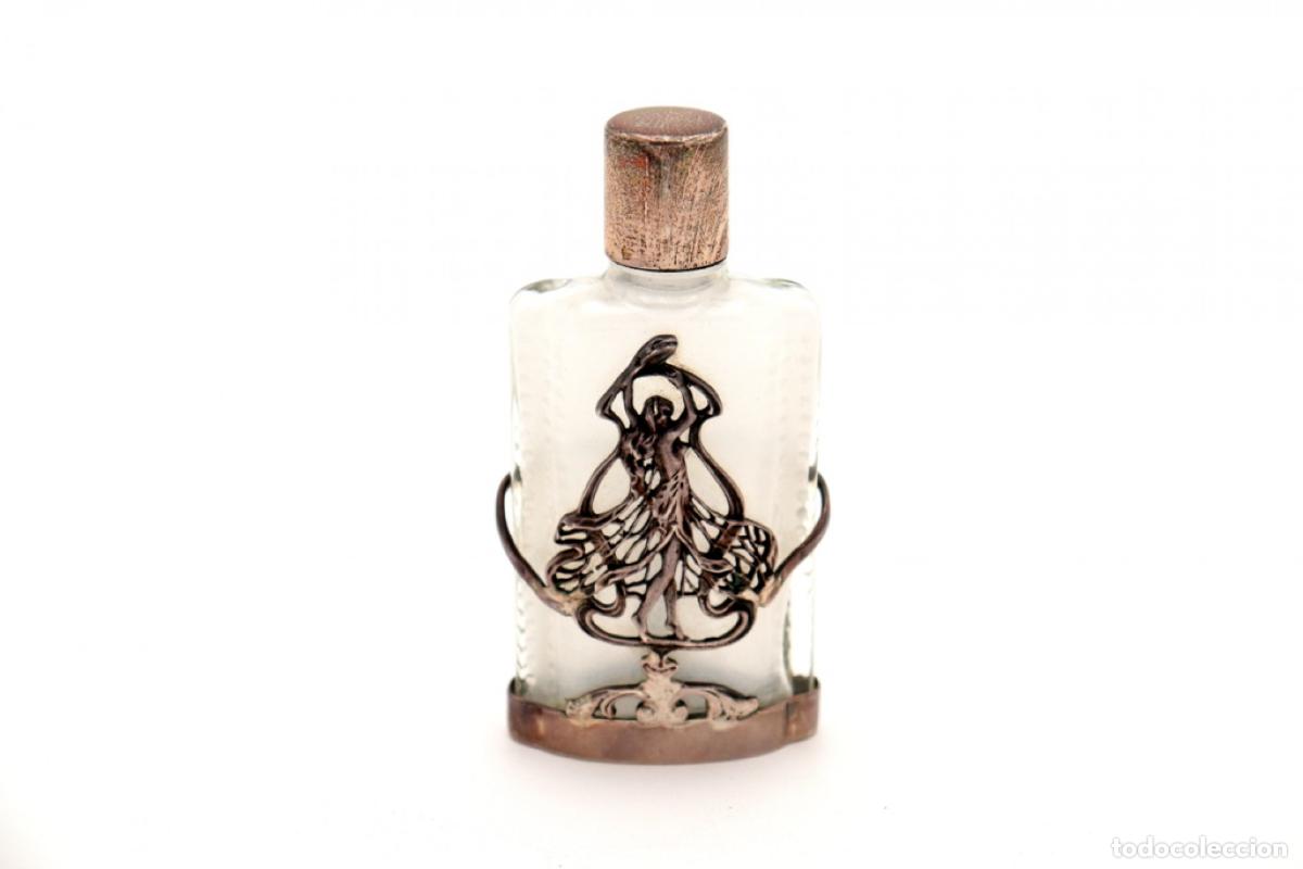 Antig&uuml;edades: Frasco de perfume, hecho de vidrio y plata. - Foto 1