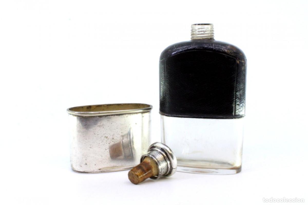 Antig&uuml;edades: Botella de vidrio y plata - Foto 3